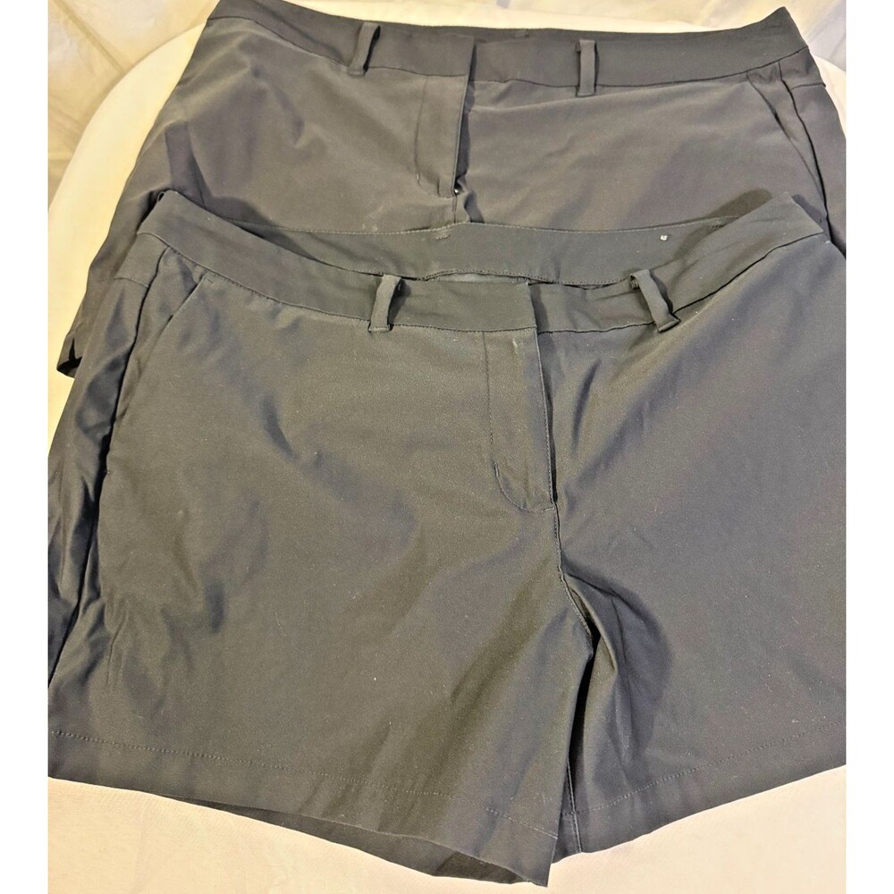 Nike Black Golf Chino Walking Shorts Women's 14 Large Lot 2 Pair Sporty Organic